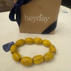 Heyday Mustard Yellow Beaded Bracelet NWT and Box
